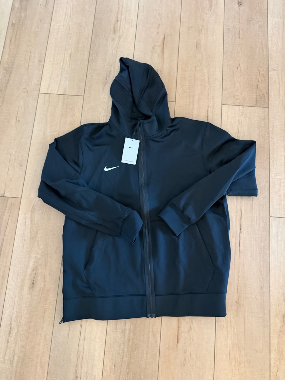 Nike Men’s Black Full-Zip Hooded Performance Jacket